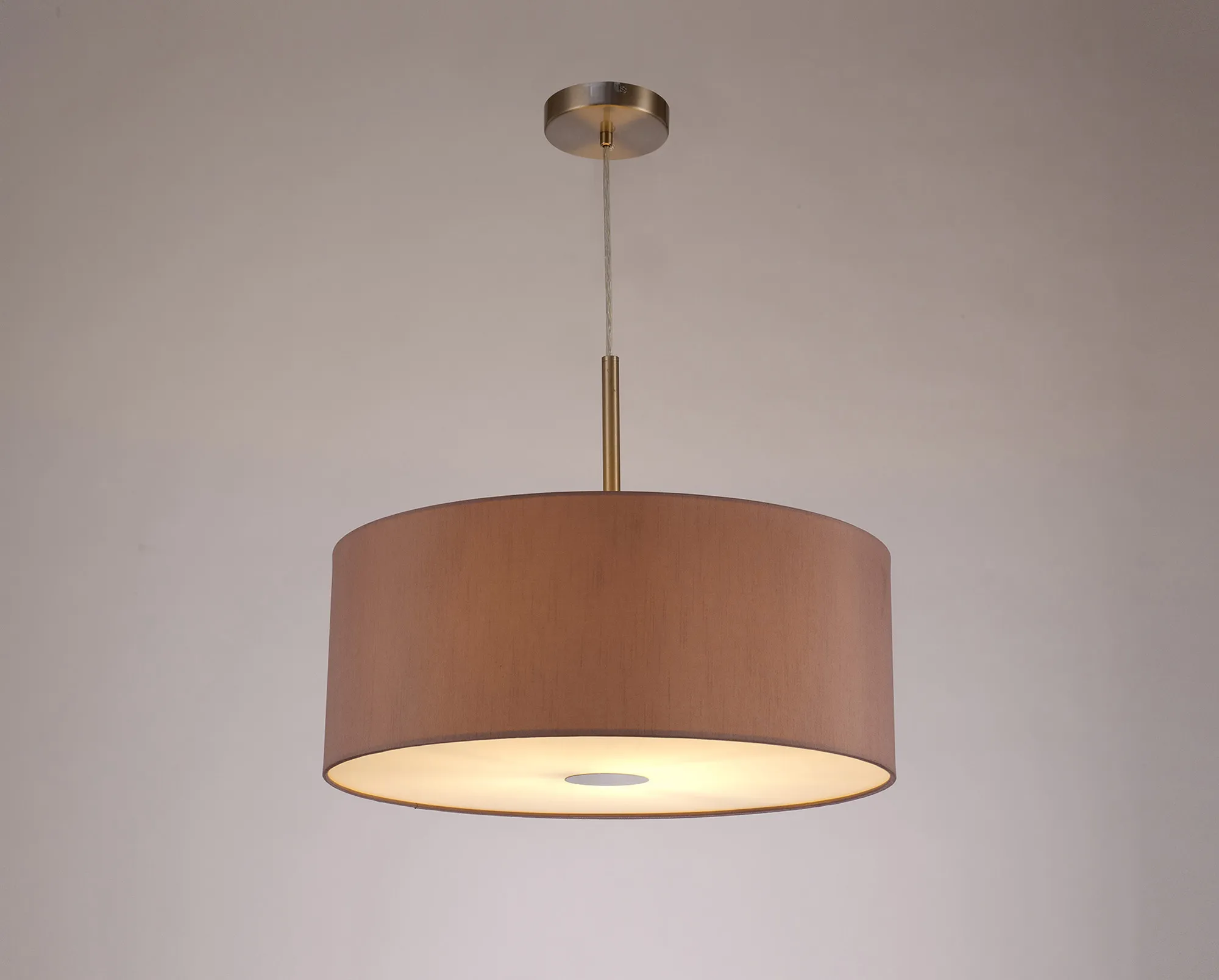 Baymont 50cm Pendant 1 Light Satin Nickel, Taupe/Halo Gold, Frosted Diffuser DK0305  Deco Baymont SN TA